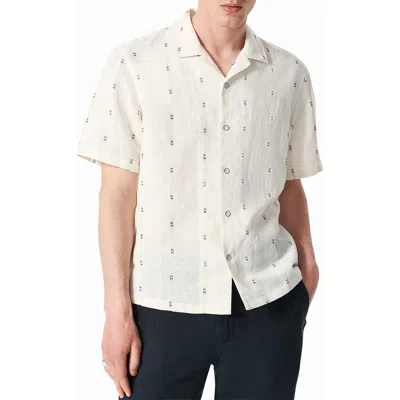 Rag &amp; Bone Avery Embroidered Linen Shirt In Metallic