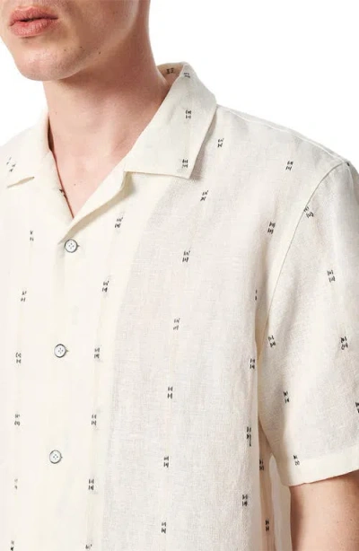 Rag &amp; Bone Avery Embroidered Linen Shirt In Metallic