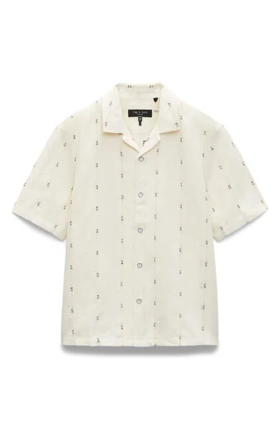 Rag &amp; Bone Avery Embroidered Linen Shirt In Metallic