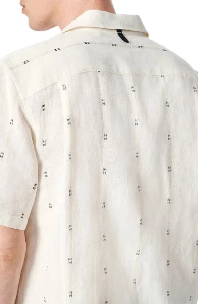 Rag &amp; Bone Avery Embroidered Linen Shirt In Metallic