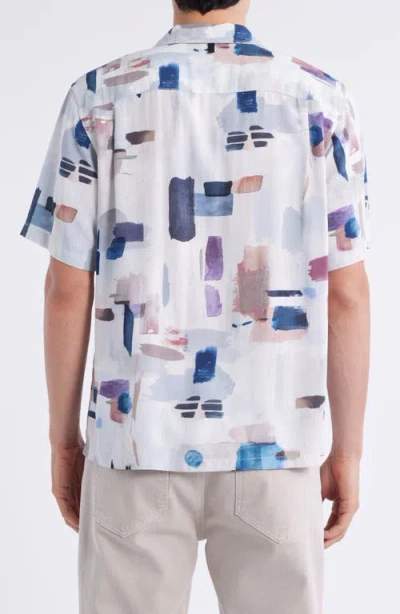 Rag & Bone Avery Abstract Print Camp Shirt In White