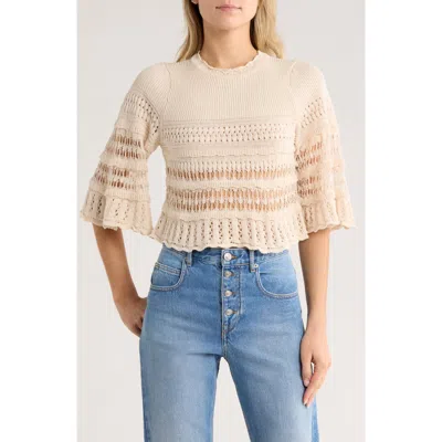Isabel Marant Étoile Frizy Open Stitch Peplum Sweater In Neutral