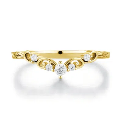 Azura Jewelry New York Women's Crest Band Yellow Gold Vermeil In Gold