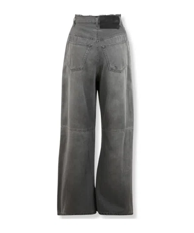 Mm6 Maison Margiela Wide-leg Destroyed Jeans In Gray