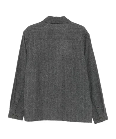 Samsoe & Samsoe Button-down Long-sleeved Shirt In Gray