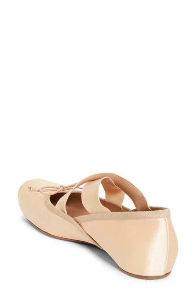 Christian Louboutin Cassiasticina Satin Ballet Flats In Neutral