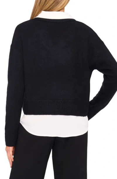 Halogenr Halogen(r) Layered Look Sweater In Black