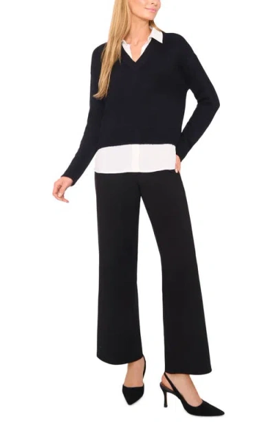 Halogenr Halogen(r) Layered Look Sweater In Black