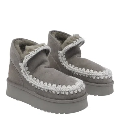 Mou Mini Eskimo Platform Booties In Gray