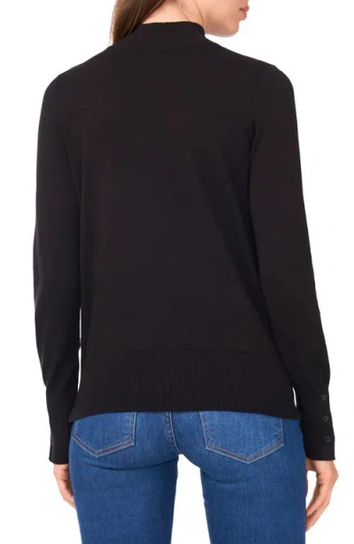 Halogenr Halogen(r) Button Cuff Turtleneck Sweater In Black
