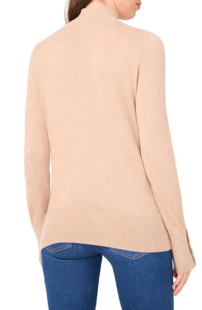 Halogenr Halogen(r) Button Cuff Turtleneck Sweater In Neutral