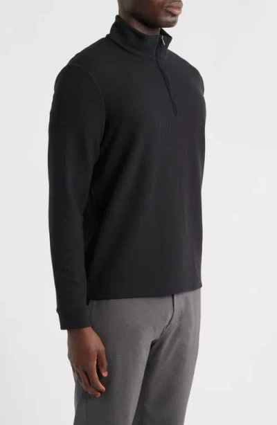 Free Fly Waffle Quarter Zip Pullover In Black