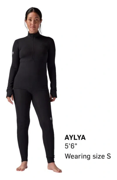 Backcountry Pines Microgrid Ultra-lt Baselayer 1/4-zip Top In Black