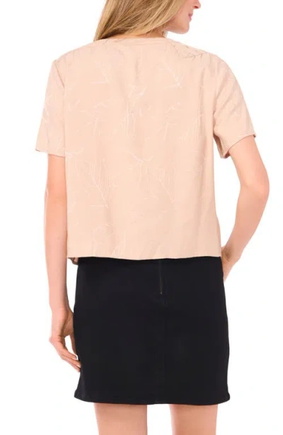 Vince Camuto Jacquard Short Sleeve Top In Neutral