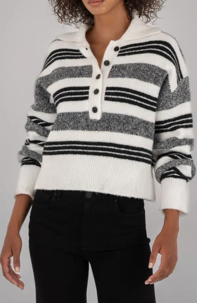 Kut From The Kloth Lilia Boxy Half Button Sweater In Multi