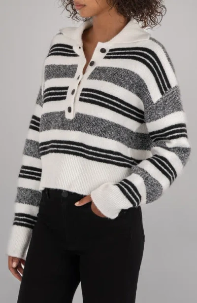 Kut From The Kloth Lilia Boxy Half Button Sweater In Multi