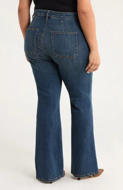 Kut From The Kloth Ana Patch Pocket Flare Jeans In Blue