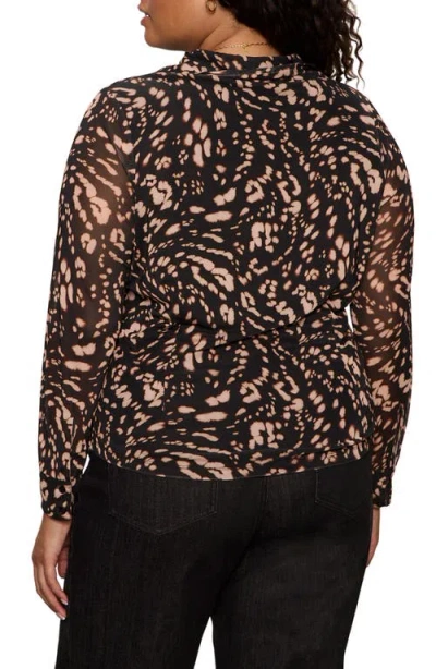 Sanctuary Fitted Mesh Button-up Shirt In Multi