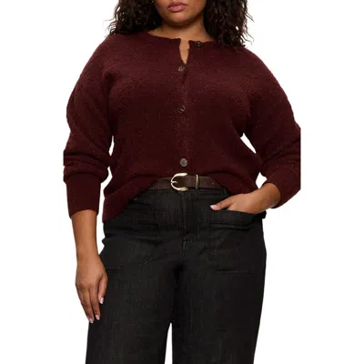 Sanctuary Bouclé Cardigan In Burgundy