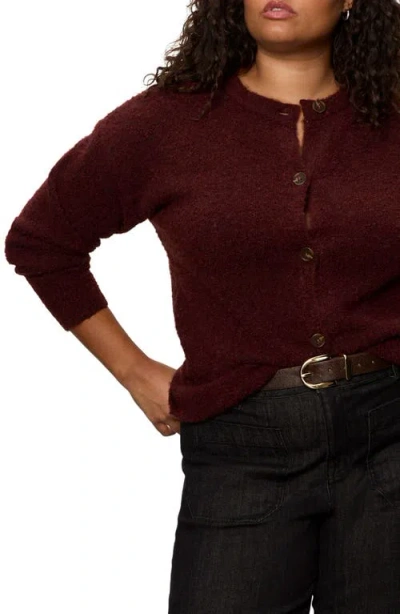 Sanctuary Bouclé Cardigan In Burgundy