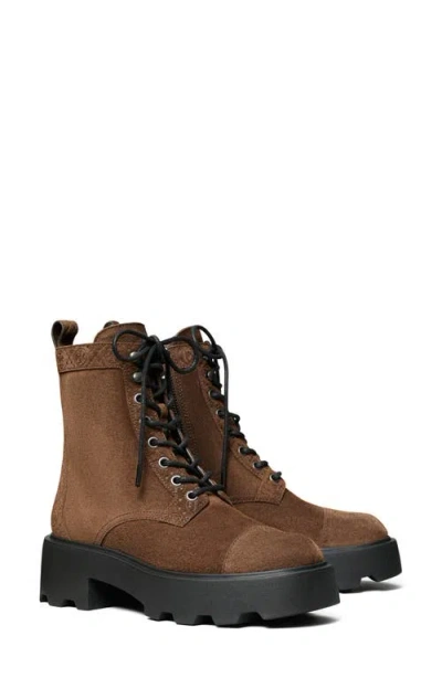 Tory Burch Ankle Boots With Round Toe And Chunky Sole In Brown