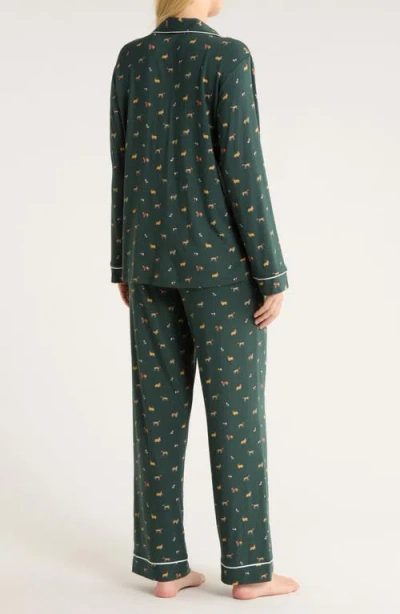 Eberjey Gisele Printed Long Pajamas In Green
