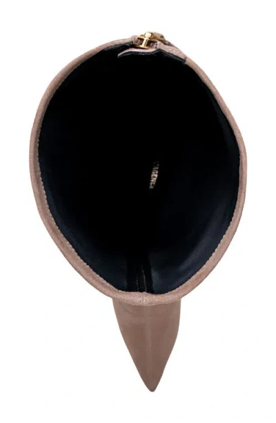 L'agence Emilie Pointed Toe Kitten Heel Knee High Boot In Neutral