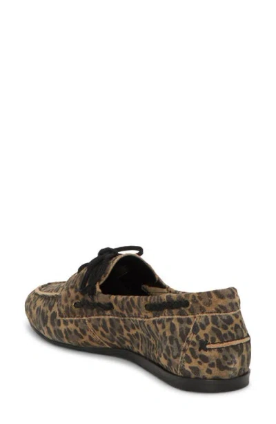 Lucky Brand Timini Leopard Print Suede Boat Shoe In Animal Print