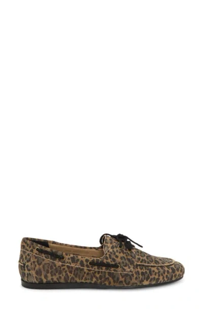 Lucky Brand Timini Leopard Print Suede Boat Shoe In Animal Print
