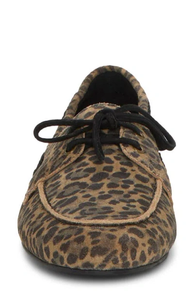 Lucky Brand Timini Leopard Print Suede Boat Shoe In Animal Print