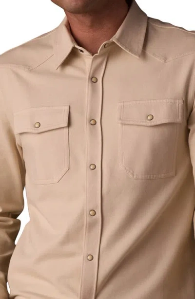 The Normal Brand Tentoma Cotton Stretch Twill Snap-up Western Shirt In Nude