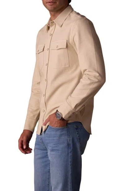 The Normal Brand Tentoma Cotton Stretch Twill Snap-up Western Shirt In Nude