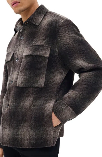 Rag & Bone Austin Plaid Wool Blend Flannel Button-up Shirt Jacket In Brown