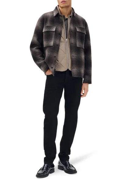 Rag & Bone Austin Plaid Wool Blend Flannel Button-up Shirt Jacket In Brown