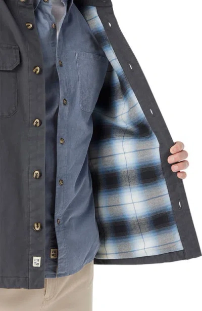 Fair Harbor Montauk Stretch Cotton Twill Shirt Jacket In Black