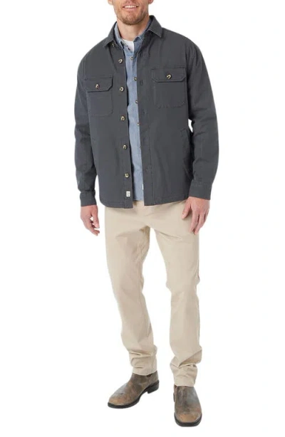 Fair Harbor Montauk Stretch Cotton Twill Shirt Jacket In Black