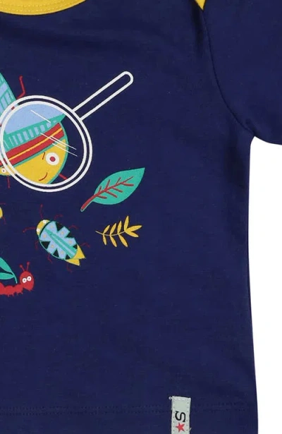 Lilly + Sid Organic Cotton Bugs Print Top And Short Set In Multi