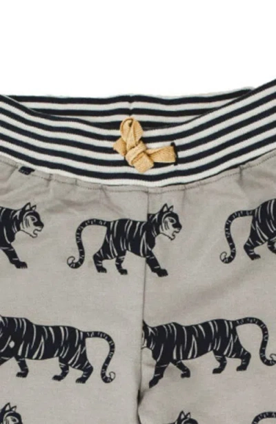 Lilly + Sid Organic Cotton Tiger Print Joggers In Multi