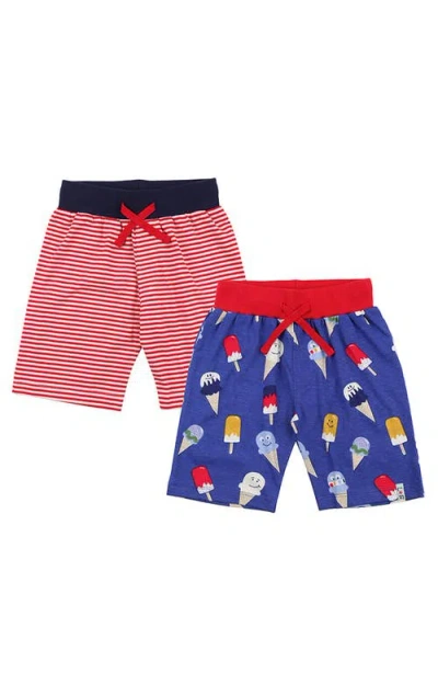 Lilly + Sid Organic Cotton Happy Ice Cream And Stripe Print Short In Multi