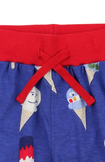 Lilly + Sid Organic Cotton Happy Ice Cream And Stripe Print Short In Multi