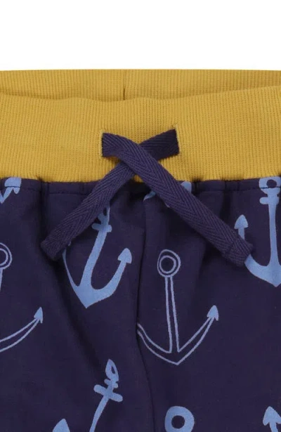 Lilly + Sid Organic Cotton Anchor And Stripe Shorts In Multi