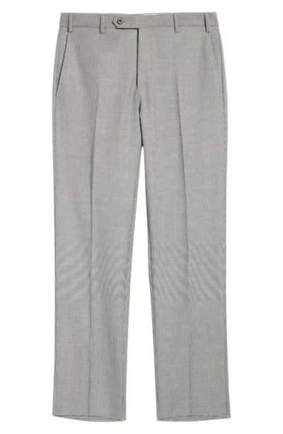 Zanella Devon Flat Front Wool Dress Pants In Gray
