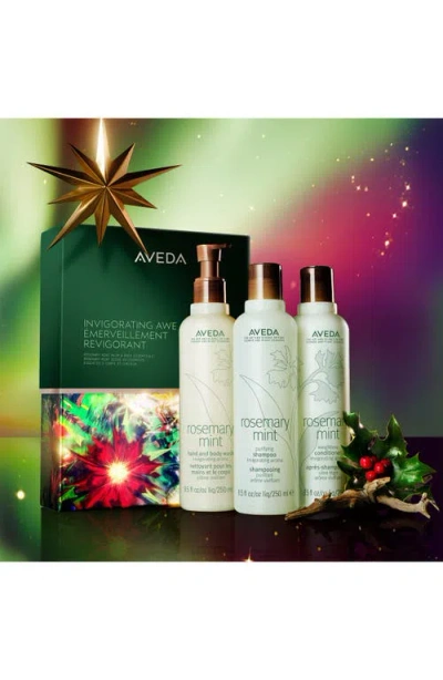 Aveda Invigorating Awe: Rosemary Mint Hair And Body Essentials Set Worth £72 In Transparent