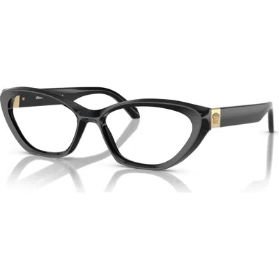 Versace 55mm Cat Eye Optical Glasses In Black