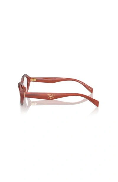 Prada 55mm Irregular Optical Glasses In Red