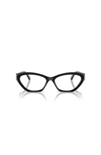 Versace 55mm Cat Eye Optical Glasses In Black