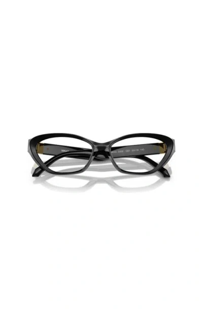 Versace 55mm Cat Eye Optical Glasses In Black