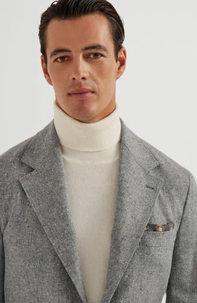 Brunello Cucinelli Deconstructed Cavallo Blazer In Gray