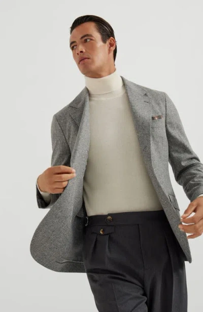 Brunello Cucinelli Deconstructed Cavallo Blazer In Gray