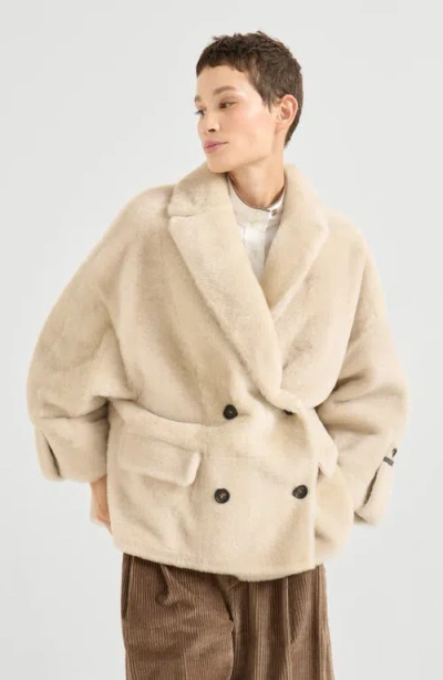 Brunello Cucinelli Shearling Reversible Outerwear In Neutral
